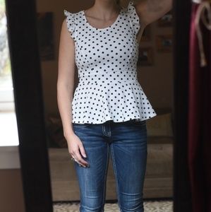 Never worn polka dot top